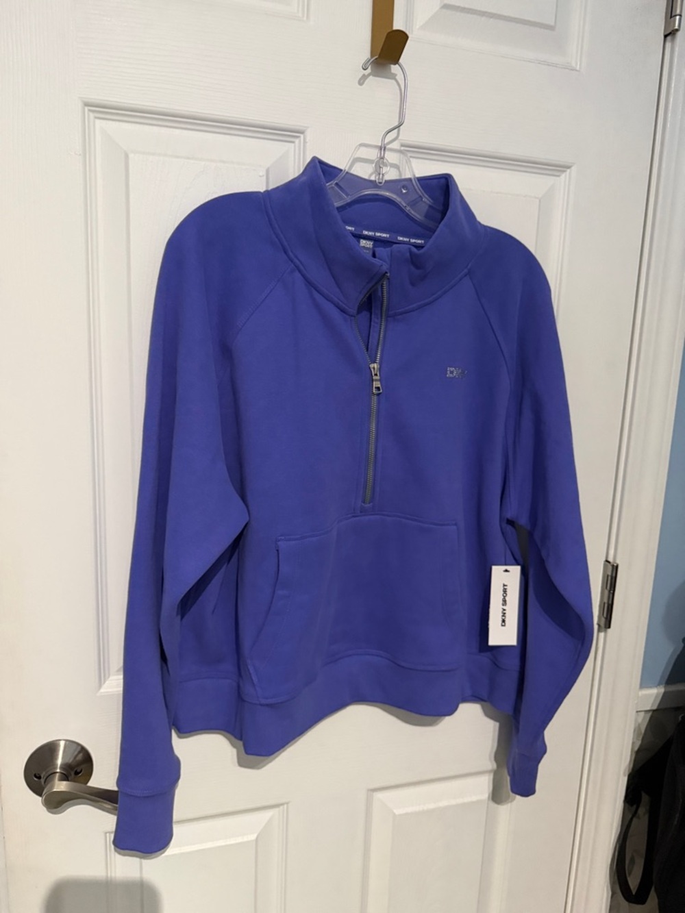 NWT Dkny Purple Half-Zip Hoodie. Size XL.